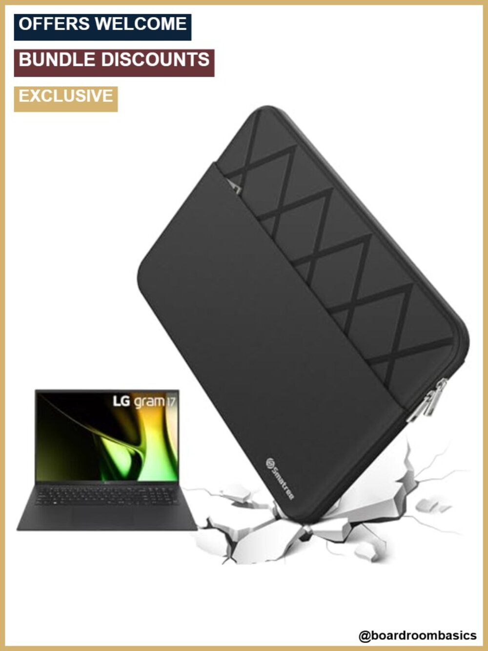 Smatree Laptop Sleeve for 17 inch LG Gram Pro AI Case with Accessory Bag